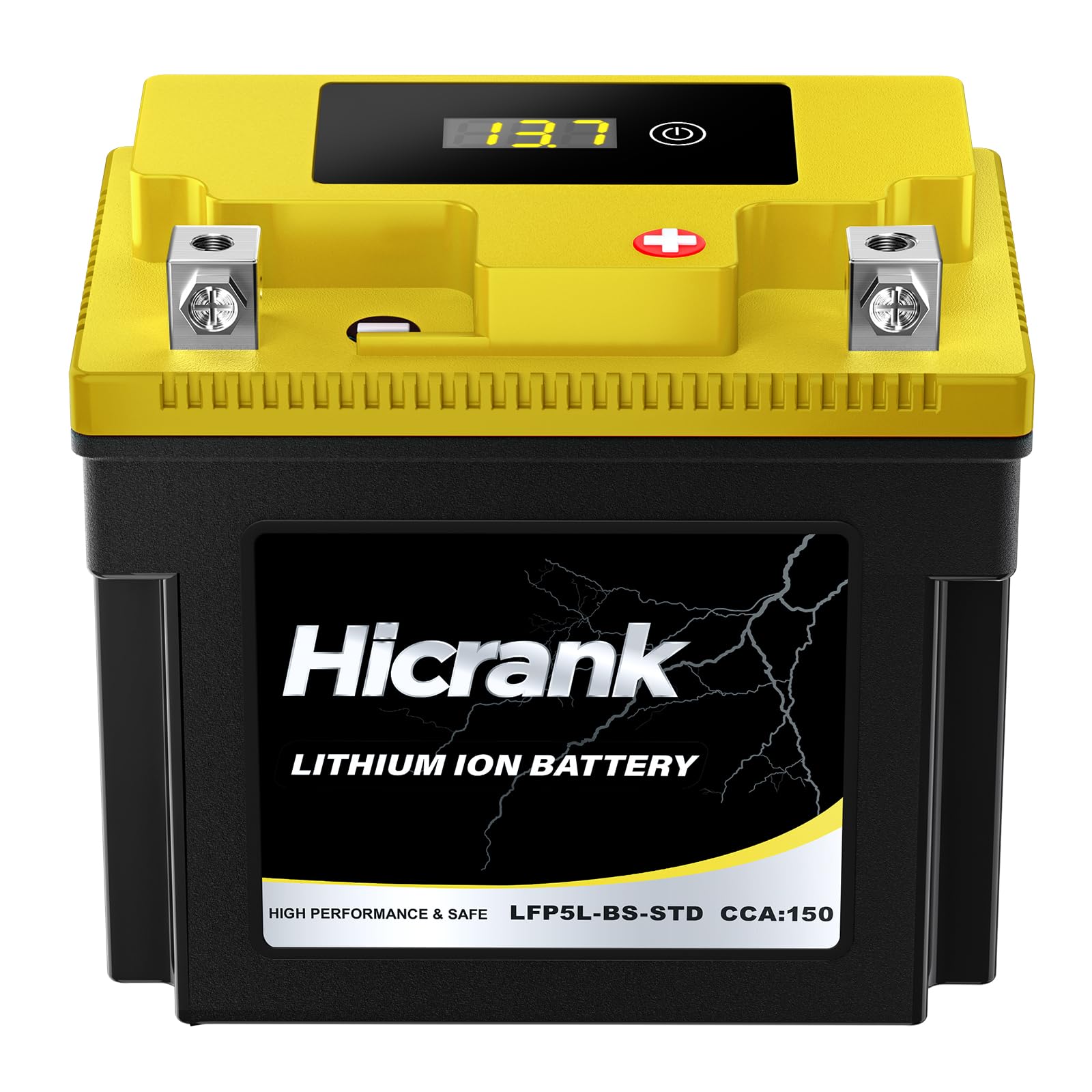 YTX5L-BS STD Standard Lithium Motorcycle Battery - 12.8V 3Ah 150CCA LiFePO4 Powersports Battery for ATV, Scooter, Snowmobile, Jet Ski, Honda Grom, Yamaha, Suzuki, CAN-AM, Generator