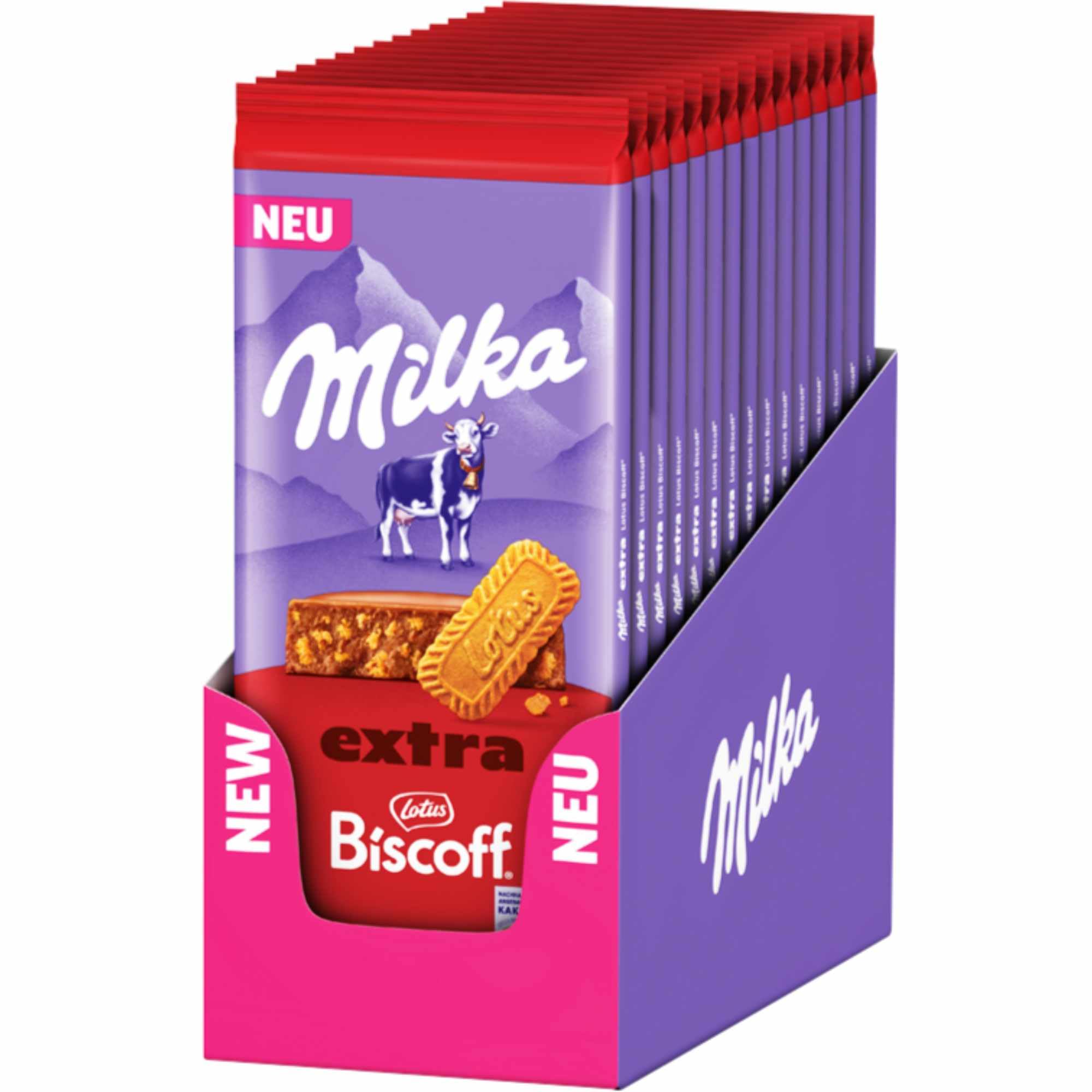 usy Bundle für Milka Extra Biscoff Lotus 3er Pack (3x 15x190g) Tafel VPE + usy Block