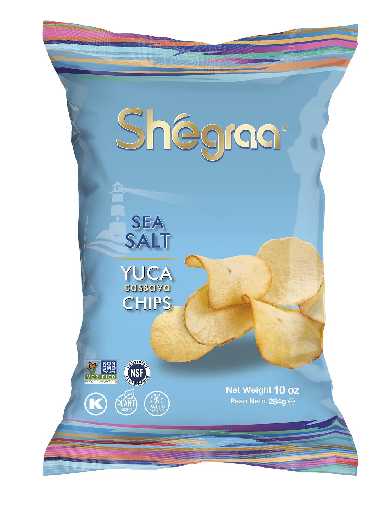 Shegraa - Cassava Chips - All Natural, Hand Havested Cassava/Yuca from Small Farmers - Non-GMO, Gluten Free and Kosher (Pacific Sea Salt, 10oz (Pack of 3))