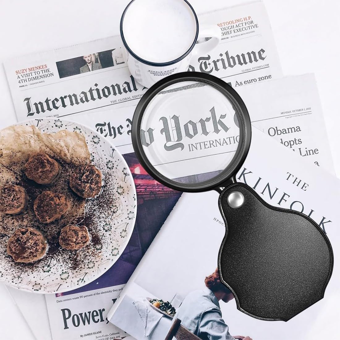 2 Pezzi Lente D'Ingrandimento Tascabile Mini Pieghevole Da 10X Con - Foto 10