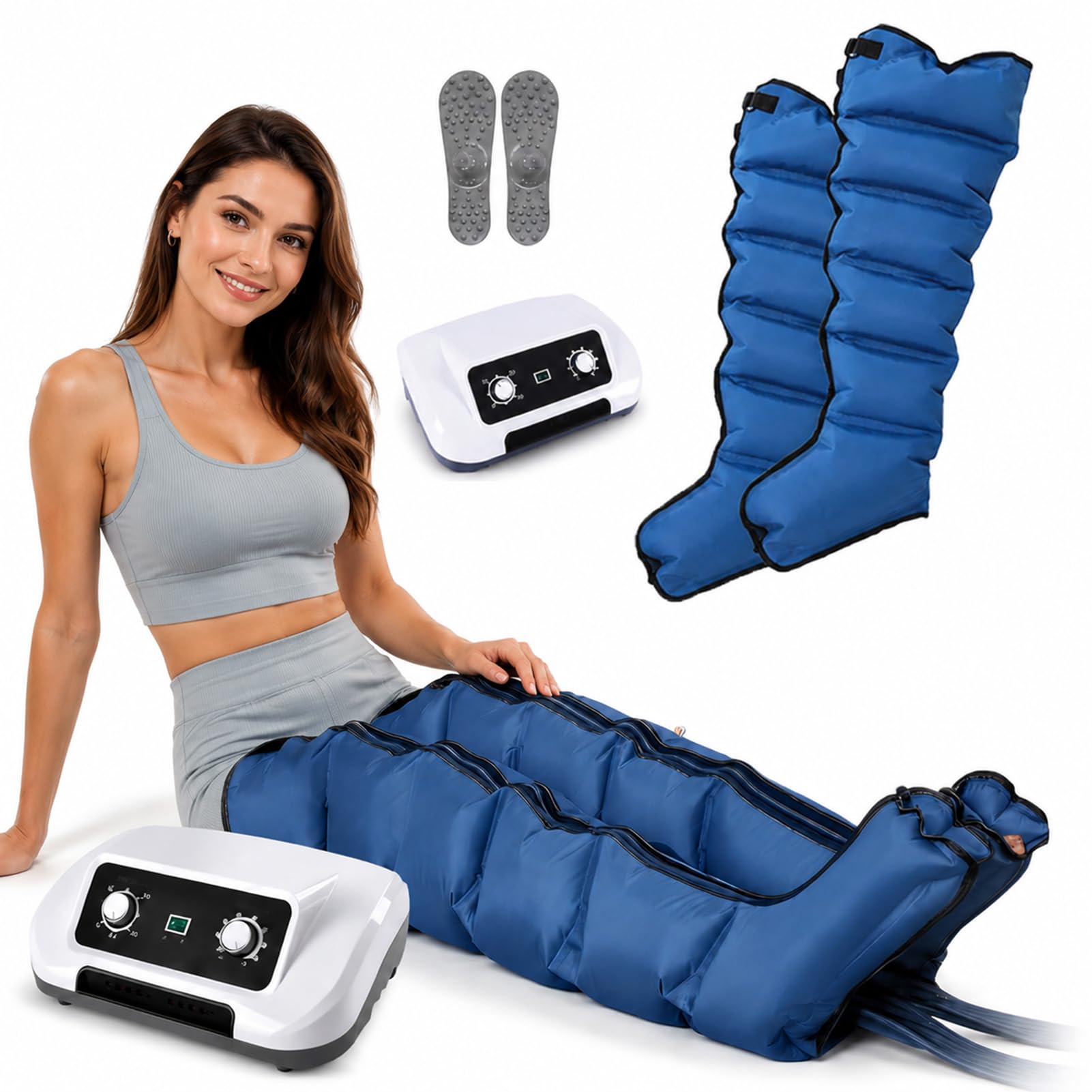 6 Hohlraum Beinmassagegerät für die Lymphdrainage, Kompression Stiefel