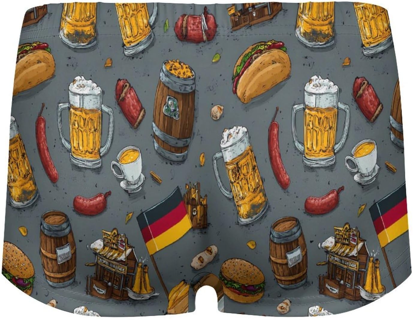 Germany Flag Beer German Food Fashion Women's Boxer Briefs Breathable Underpants Trunks Stretch Underwear