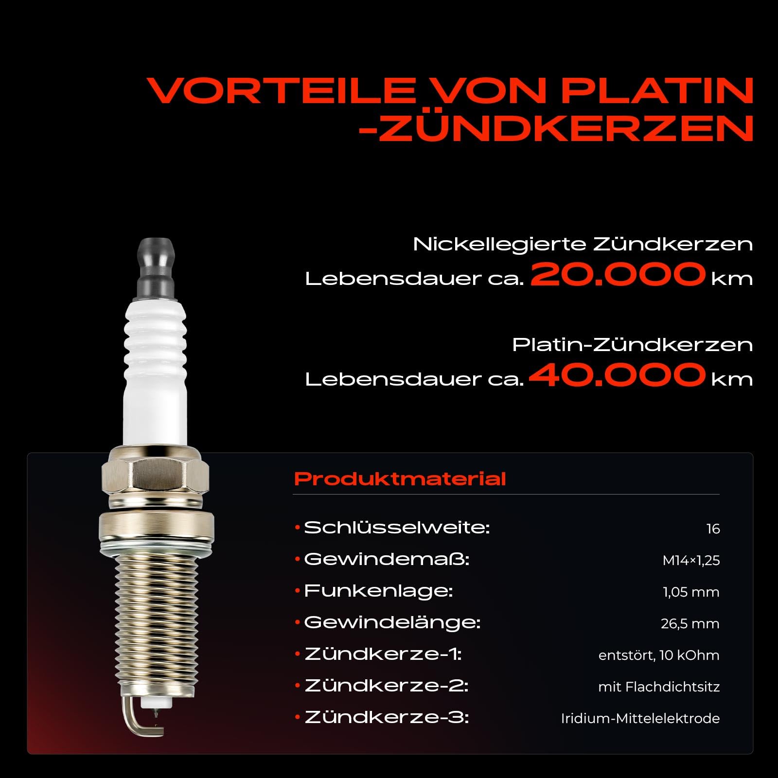 Frankberg 4 bobine di accensione + 4 candele a 3 Poli 3340051K51 | Compatibile con: Grand Vitara II JT TD TE, Kizashi FR, SX4 EY G.Y, Swift IV FZ NZ