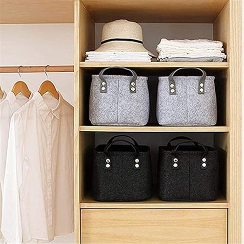 Miniatura 5 de Cesta de cuerda de algodón, cestas medianas tejidas rectangulares para almacenamiento con asas, armario como cesta de mimbre, cestas tejidas, cesta