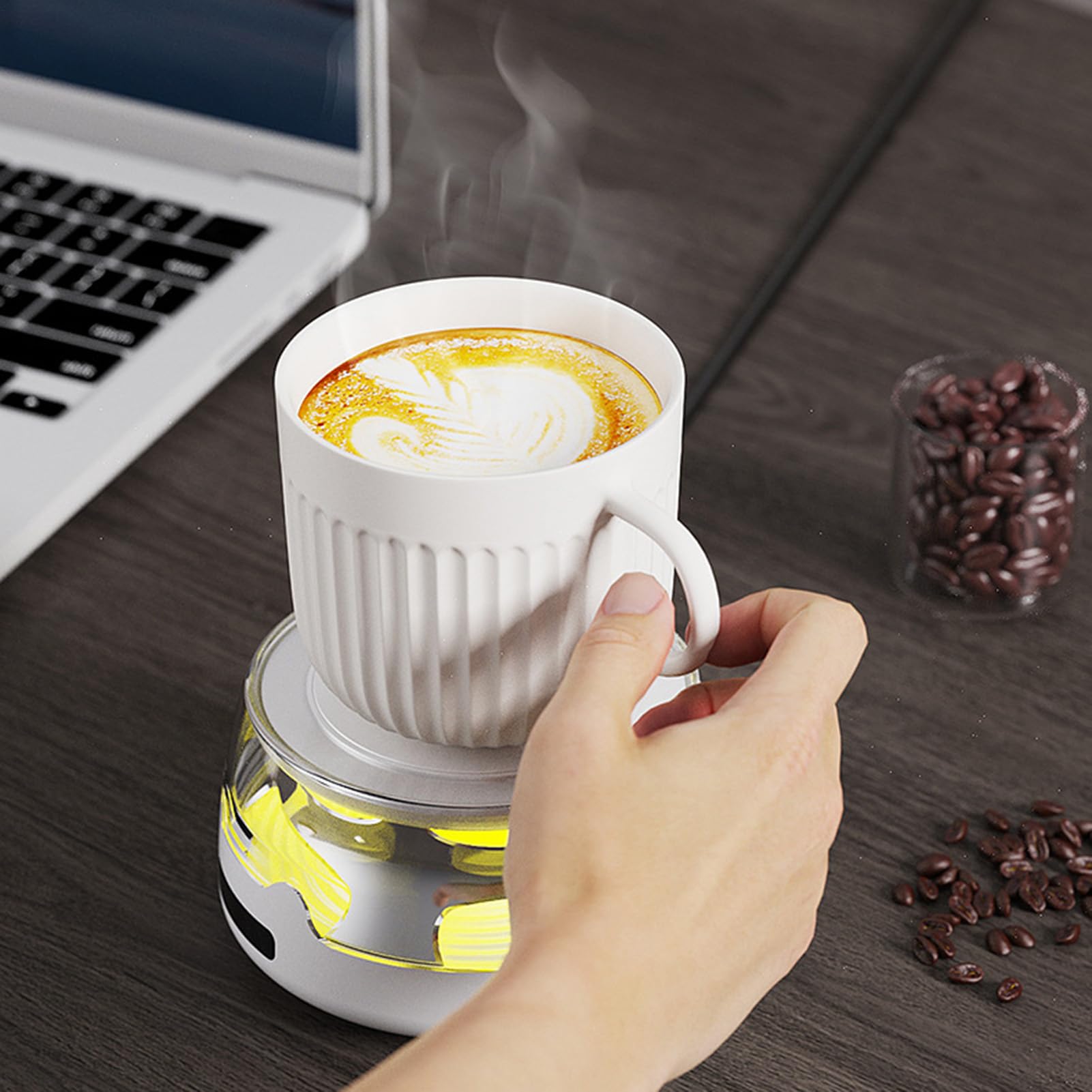 Calentador De Tazas para Escritorio Funcionamiento Silencioso y | Base Calefactora para Café en Escritorio para Té Leche en Hogar Oficina Viajes