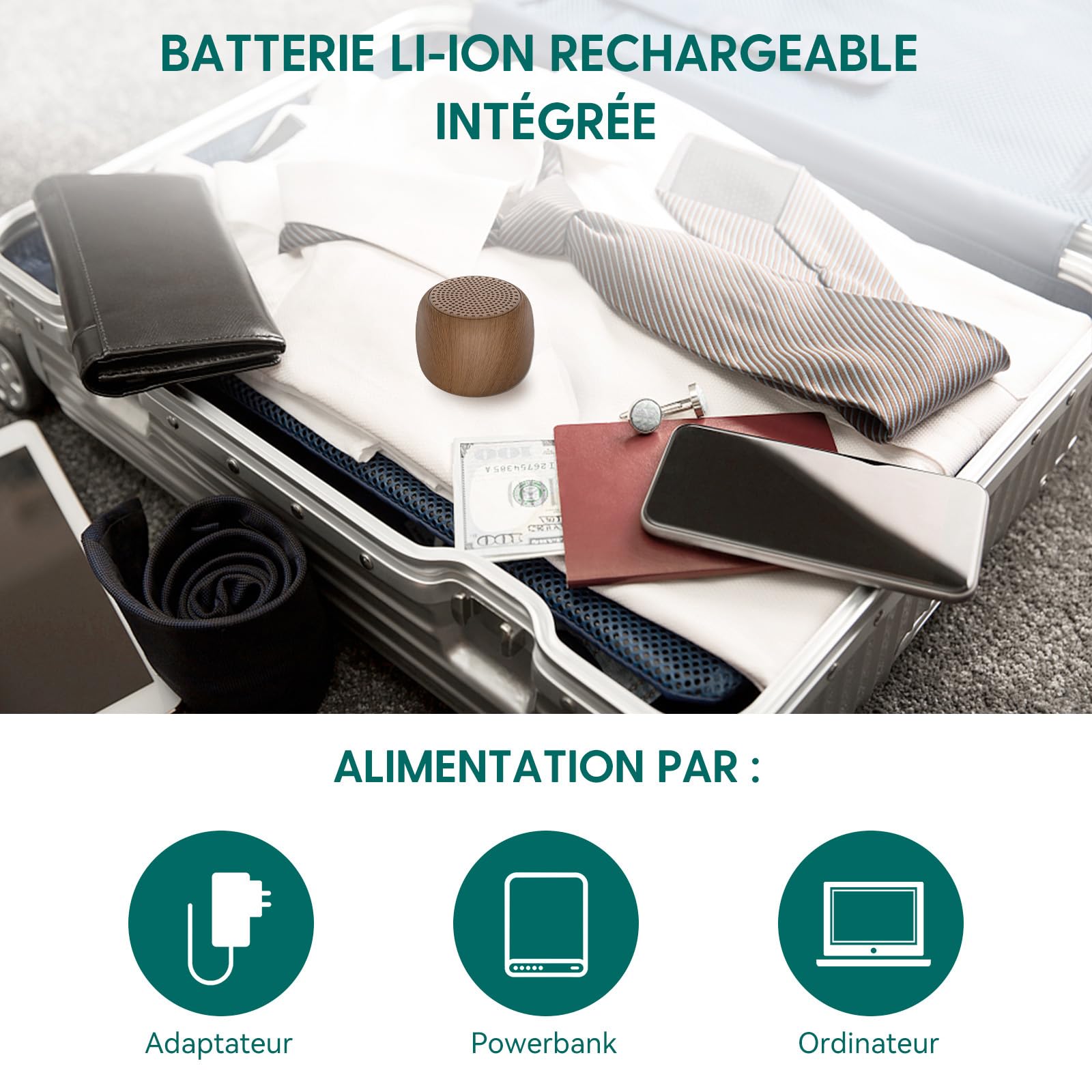 Babelio Bruit Blanc Bebe, Portable Machine Bruit Blanc, 15 sons sans boucle, Minuteur - Fonction mémoire, Batterie Rechargeable, Facile à glisser dans la poche et à emporter en voyage