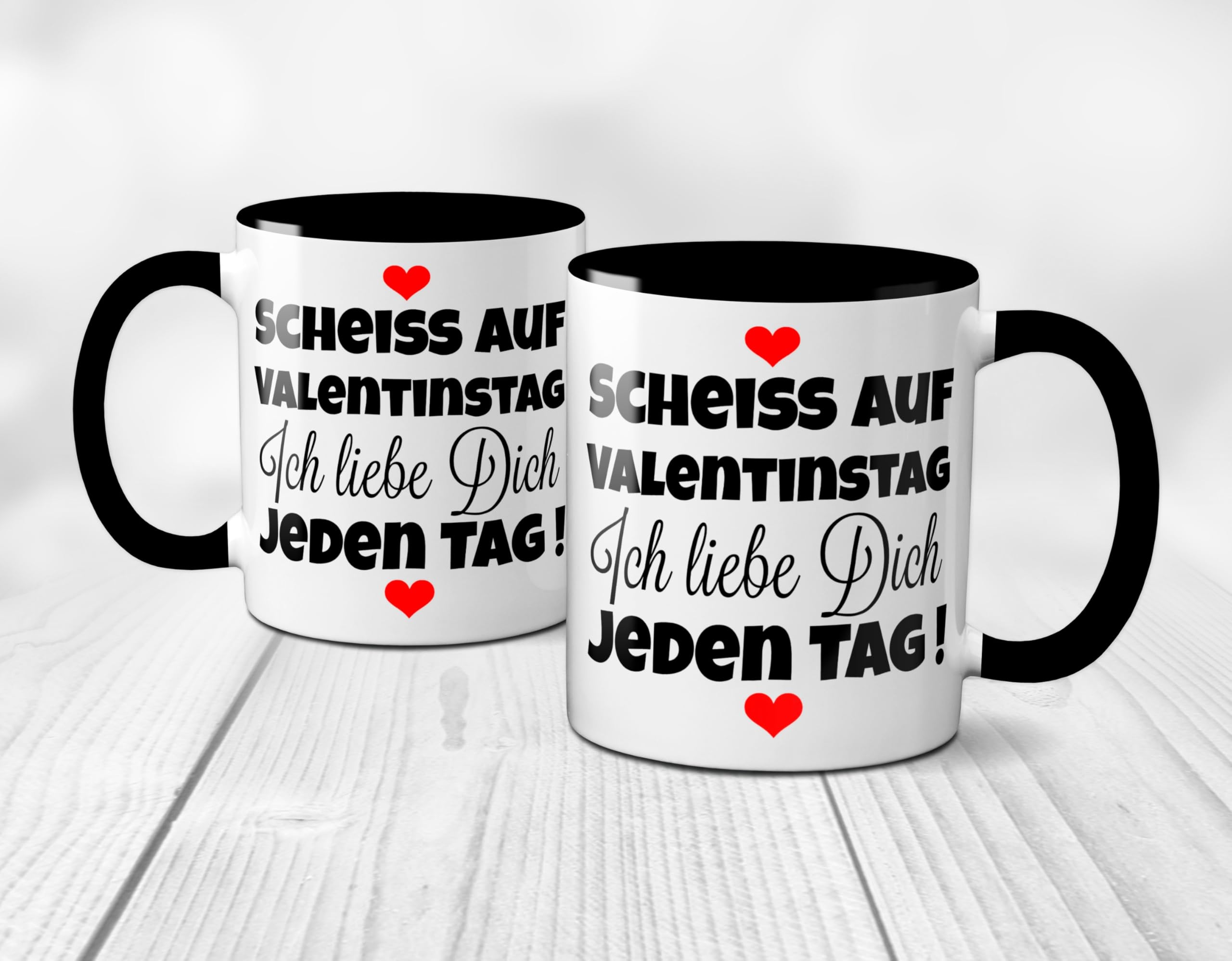 TassenKing Mug with German Text ''Scheiss auf Valentinstag Ich liebe dich jeden Tag'', Coffee Mug - Image 4