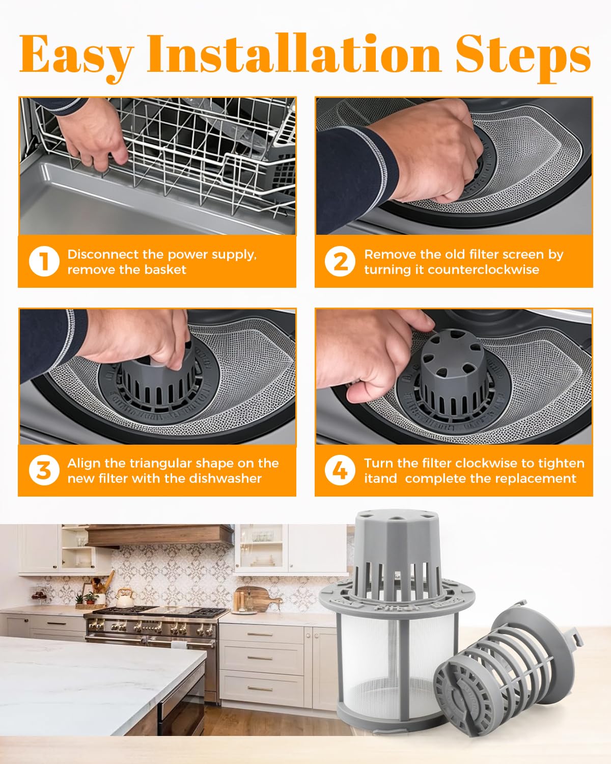 WD12X25995 - Filtro ultrafino y cesta para lavavajillas GE/Haier/Hotpoint
