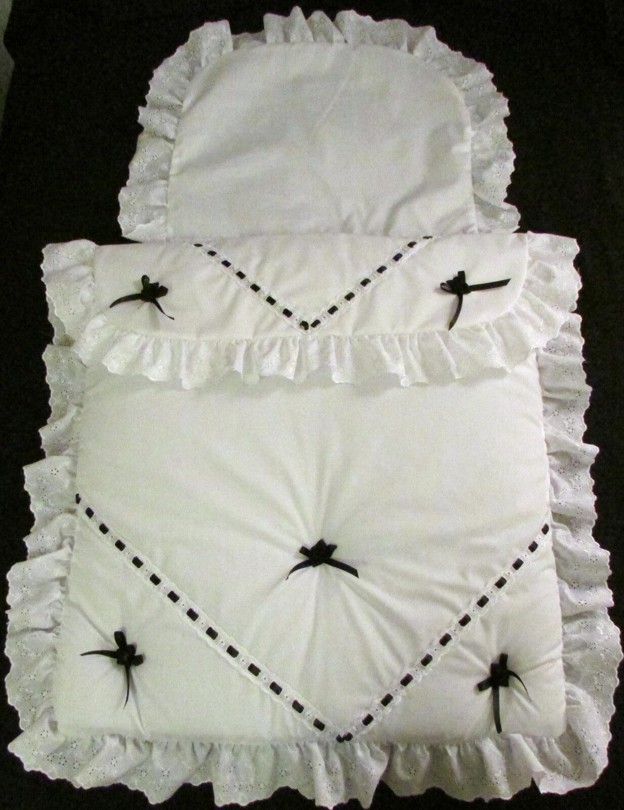 Coach Built Pram Bedding Set for Silver Cross Kensington & Balmoral Prams (Navy Flower) โ image 1