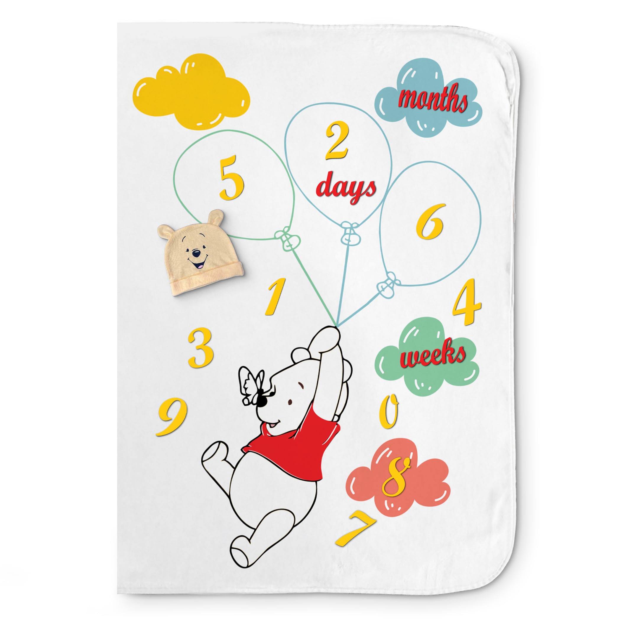 Baby Milestone Cards Classic Winnie Bear Baby Boy, Pooh Baby