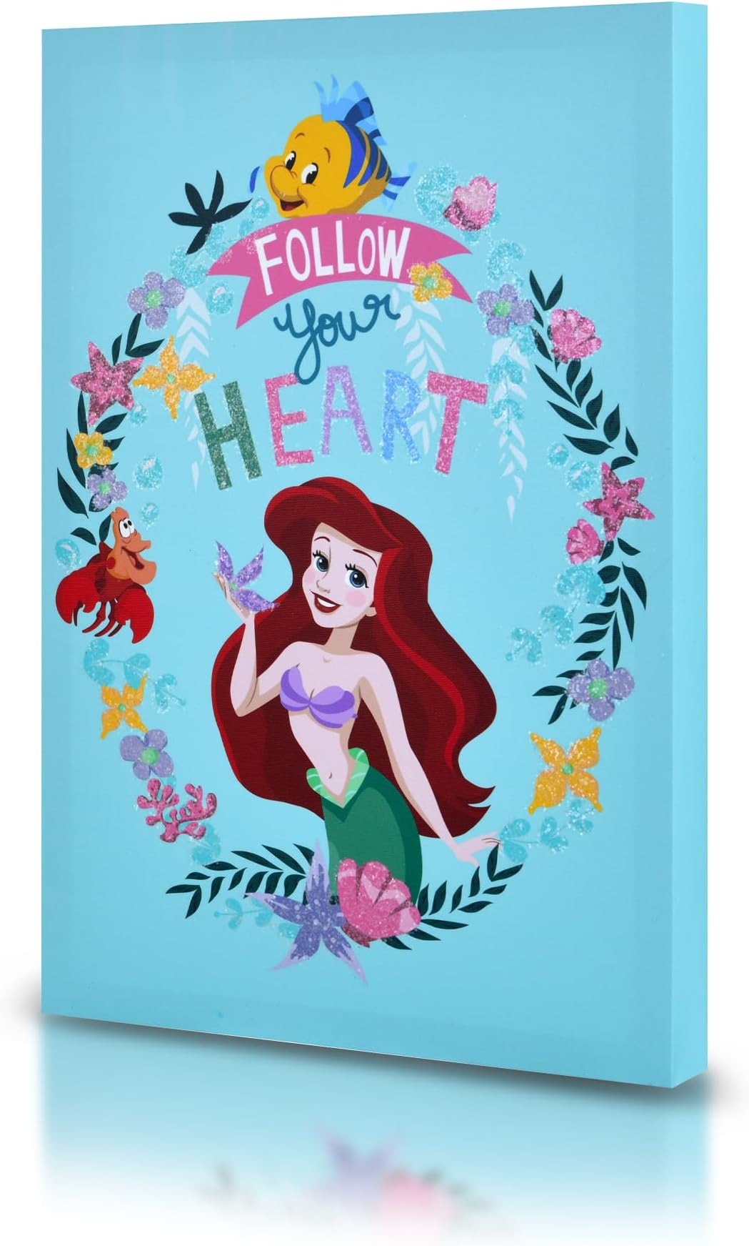 Ariel the Little Mermaid Inspirational Canvas Wall Art Decor Print | Disney Princess Movie Motivational Quote Poster & Artwork for Girls Bedroom & Nursery Walls | 13x19 Kids Story Book Art Decoration