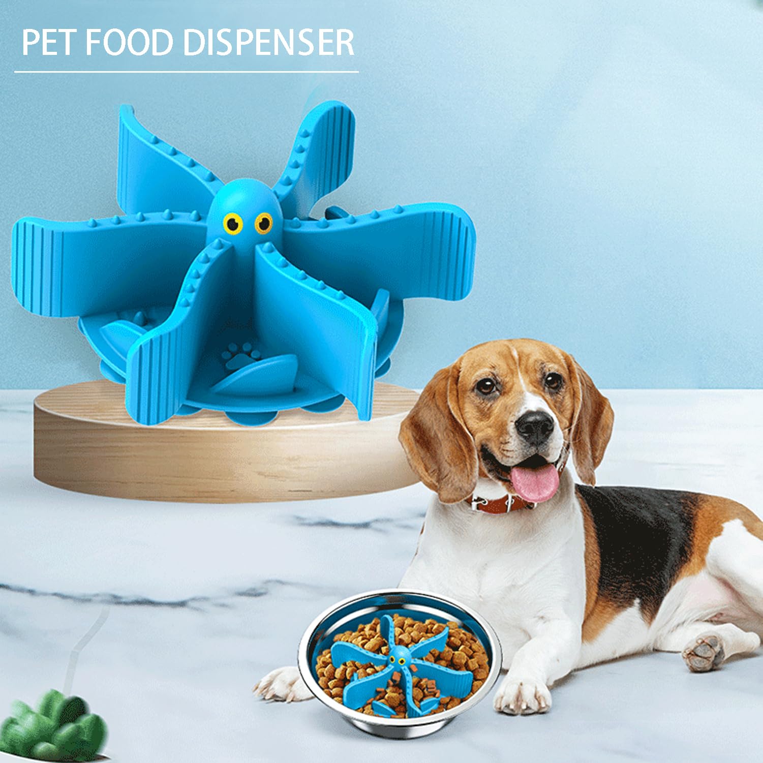 Slow Feeder Insert for Dog Bowl,Silicone Pet Food Slow Feeder(Cuttable),with Suction Cups for Large Breed and Medium Small Size Compatible with Regular Elevated Metal Glass Bowl - image 6