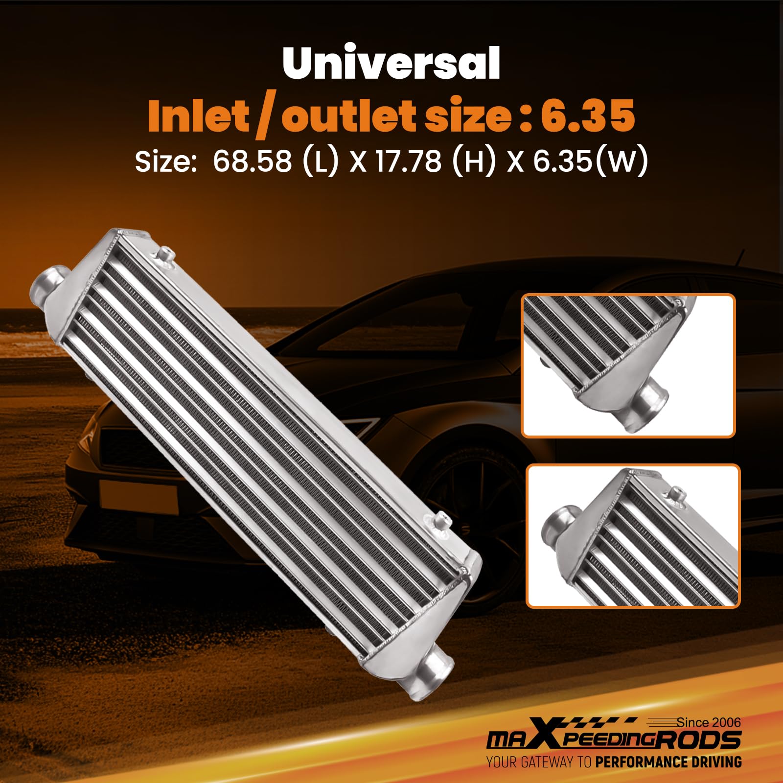 maXpeedingrods T3 Universale Turbo 0,63 A/R e Intercooler + Kit Tubo Intercooler da 2,5" 64mm