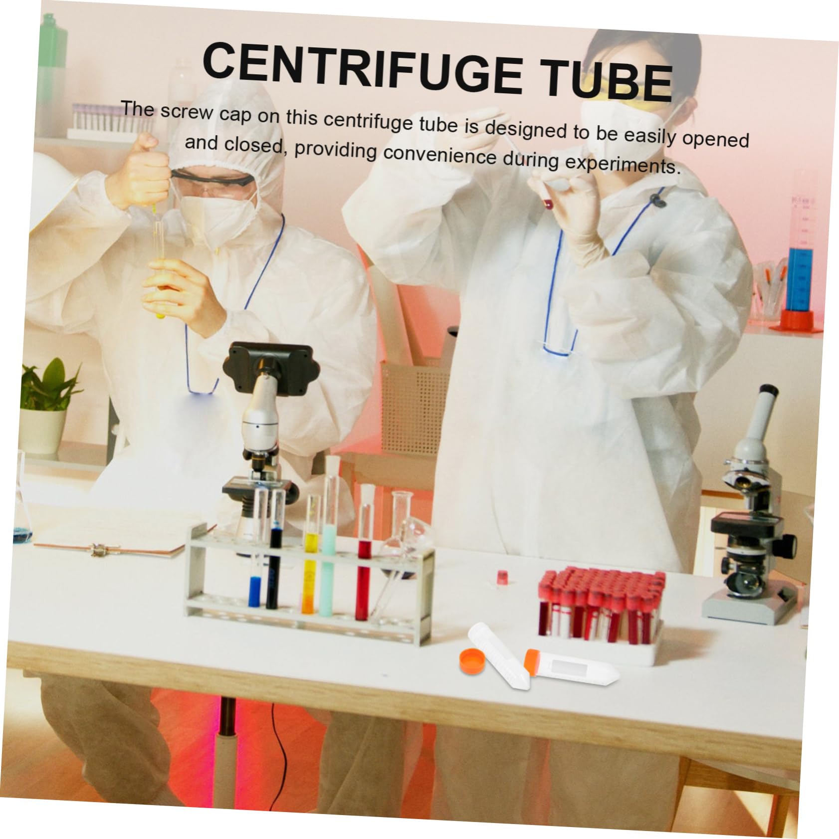 OUNONA 4 Set Di Provette in Plastica Per Conservazione Fiale Da 50 Ml A Vite A Prova Di Perdite Per Esperimenti Di Laboratorio 25 Pezzi*4