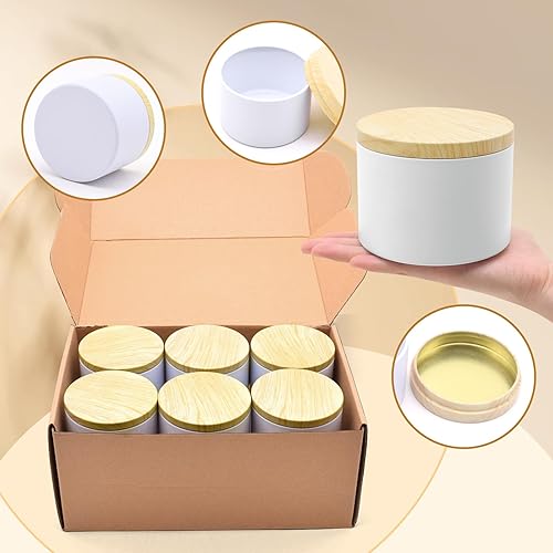 Miniatura 22 de Latas para velas de 16 onzas, paquete de 12 frascos de metal de alta calidad de 16 onzas con tapas para hacer velas, contenedores de velas vacíos a