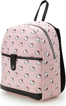 Fast Forward Girls Mini Backpack - Hello Kitty Faux Leather Bag for Girls - 12" Elementary Kindergarten Prep School Bookbag, Hello Kitty Pink