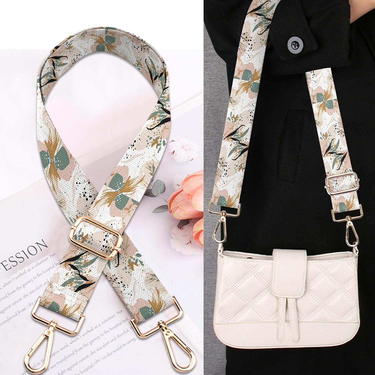 Purse Strap Crossbody Shoulder Straps Adjustable Replacement 1.5 inch Wide for Women Girls Bag Cute Aesthetic image 4