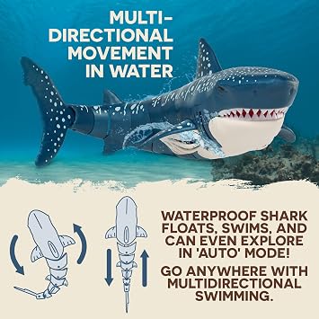 TERRA by Battat RC Swimming Whale Shark, Remote Control Shark, Animals