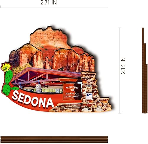 Miniatura 3 de Imán de madera Sedona de Estados Unidos 3D para nevera, recuerdos coleccionables, decoración hecha a mano, artesanías 2