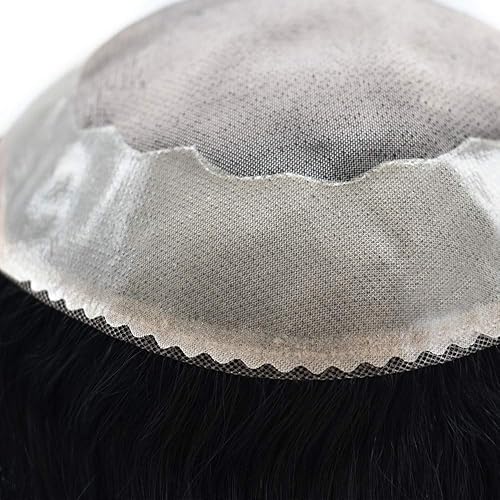 Miniatura 6 de Toupee para hombres Sistema de reemplazo de piezas de cabello humano fino mono invisible para hombre Toupee sistema de pelo para hombres postizos