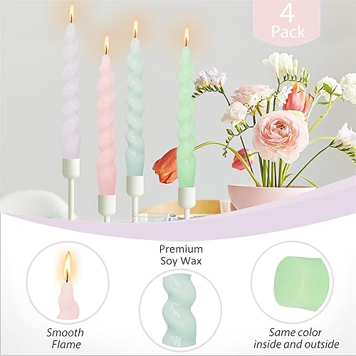 Miniatura 388 de Twirl - Velas cónicas negras – Vela flexible de 10 pulgadas, velas largas cónicas trenzadas para decoración del hogar, bodas, regalos (17D4PC-negro)