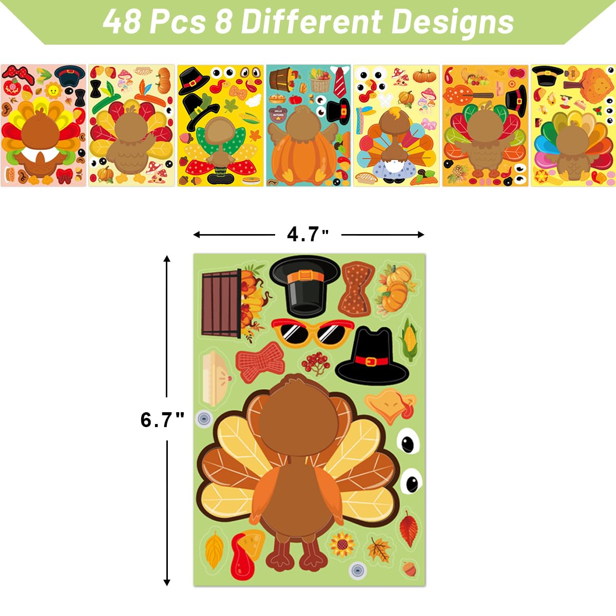 Pattern Sticker Turkey Thanksgiving Crafts Thanksgiving Turkey Stickers For Kids - 48 Make ...