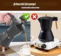 Vista 3 de SHANGSKY Cafetera Eléctrica Olla de Moka de 6 Tazas, Cafetera de Espresso Eléctrica Cafeteras Eléctricas Cafetera Italiana de Espresso Portátil