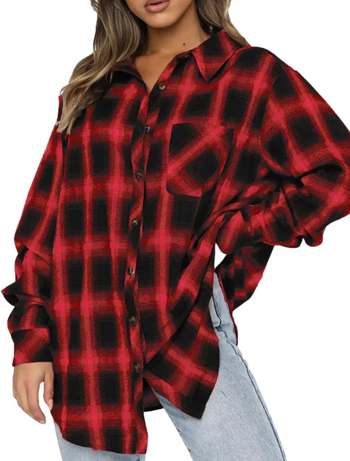 Womens Button Down Shirt Jacket Enhance Your Fashion Taste Long Sleeve Plaid Pullov...