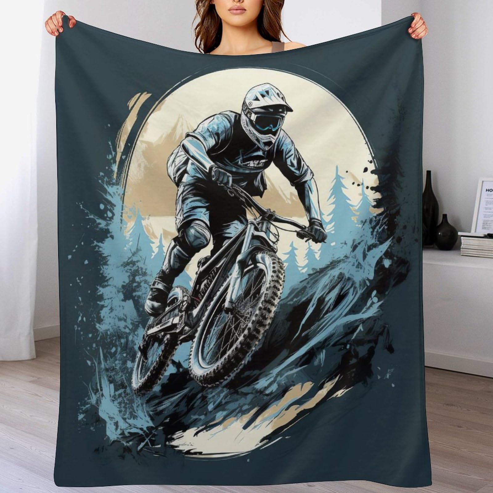 Couverture polaire vélo de montagne en flanelle super douce de qualité