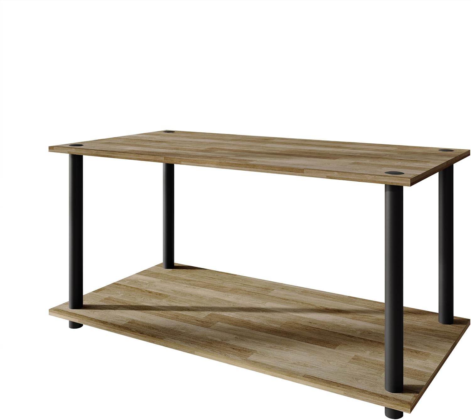 Coffee Table with Open Storage Shelf, Modern Design, Natural Oak