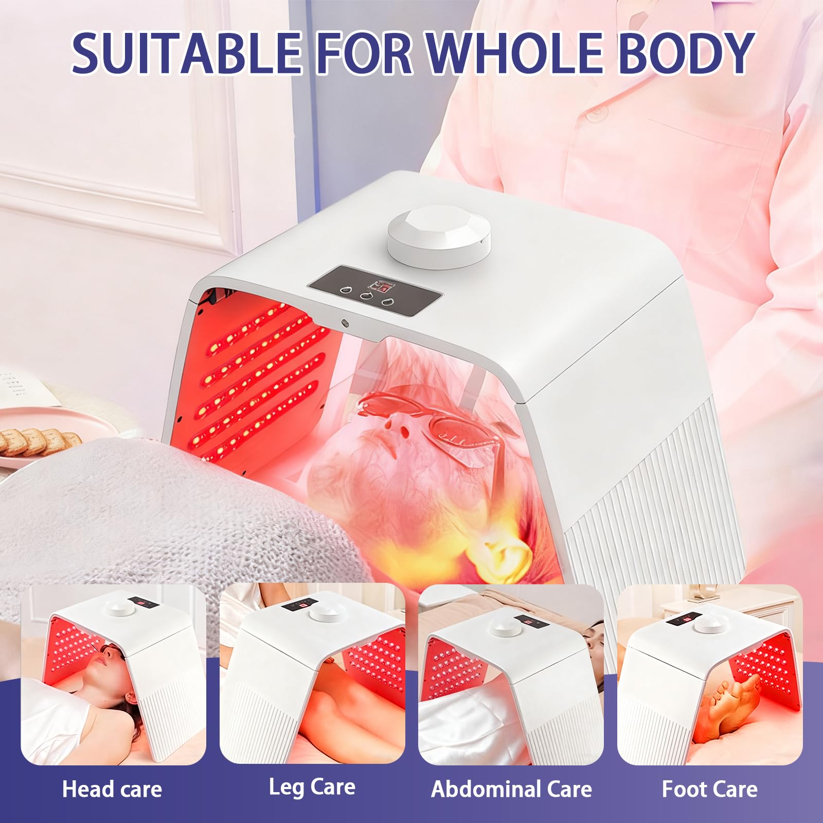 Maschera per Terapia Della Luce 7 Colori, Pieghevole Maschera LED per Viso con Funzione Spray per Cura Della Pelle, Uso Domestico nel Salone SPA