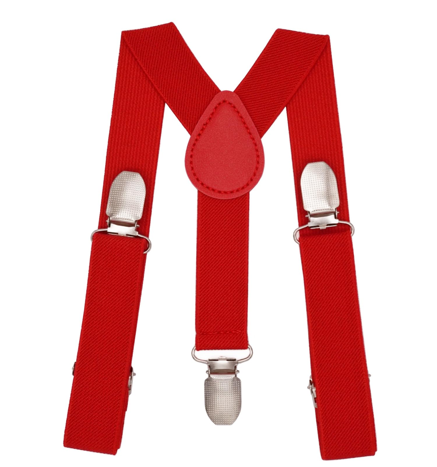 NestNook Kids Braces Y-Shape Children Suspenders for Boys Girls (Red)