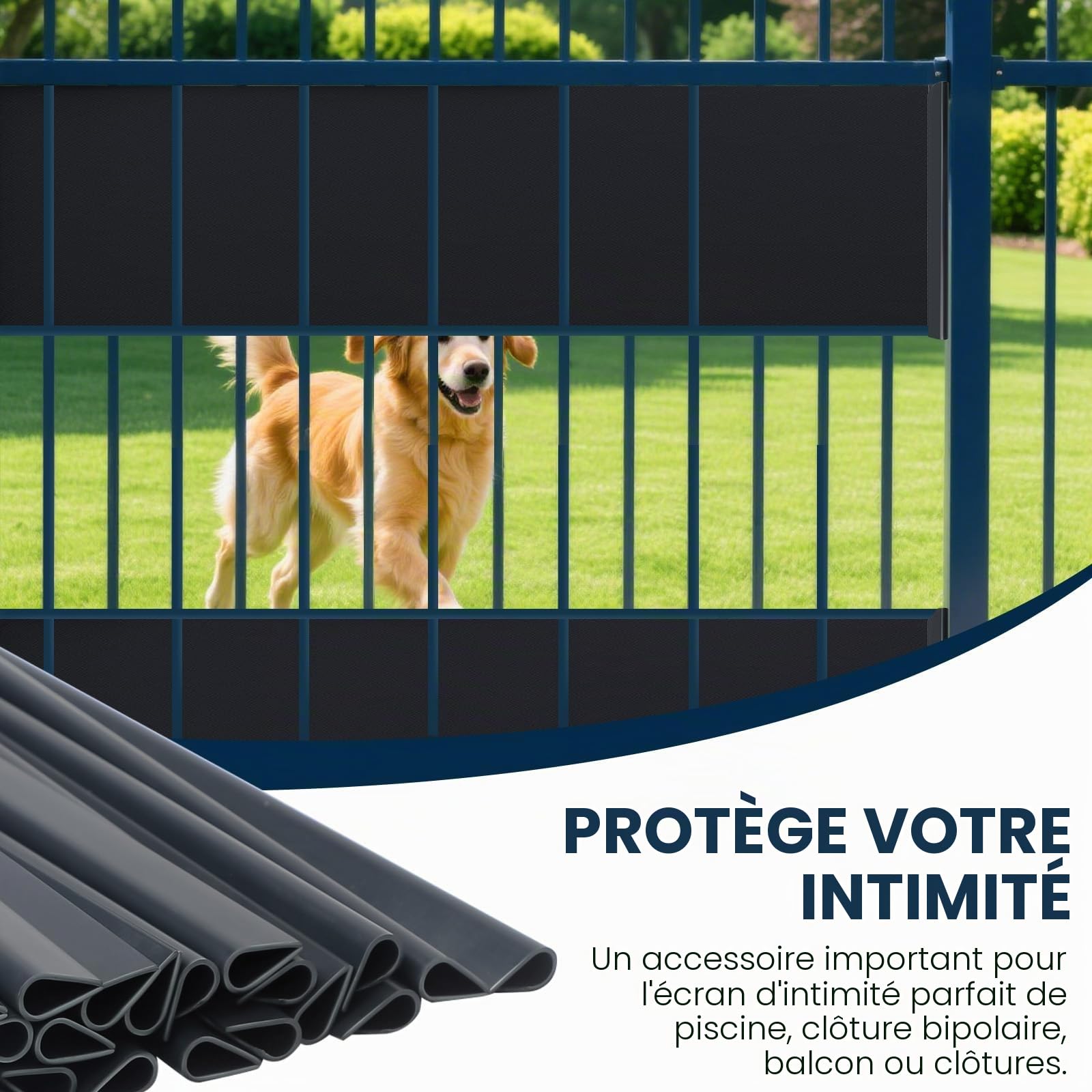 Lot de 40 clips de fixation en PVC pour bandes brise-vue - Clips de fixation - Brise-vue / protection contre le vent - Pour panneaux de jardin à double fil