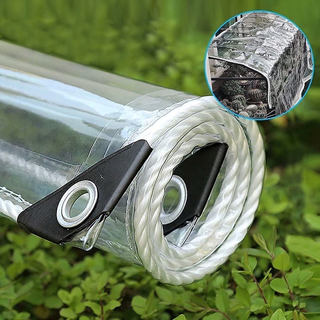 Lona transparente impermeable de alta densidad con ojales reforzados exteriores