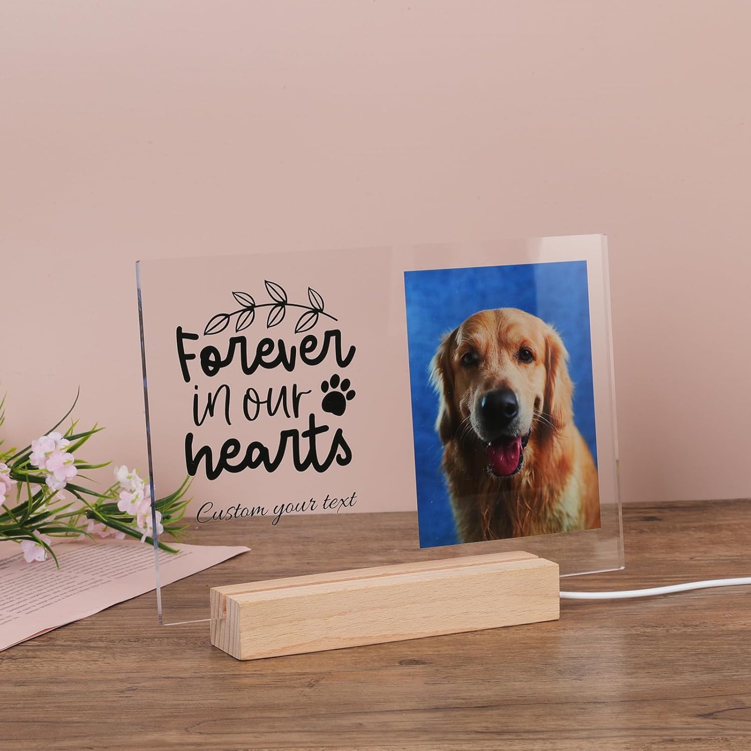 Personalized Pet Memorial Plaque, Custom Pet Photo Acrylic Plaque Pet Bereavement