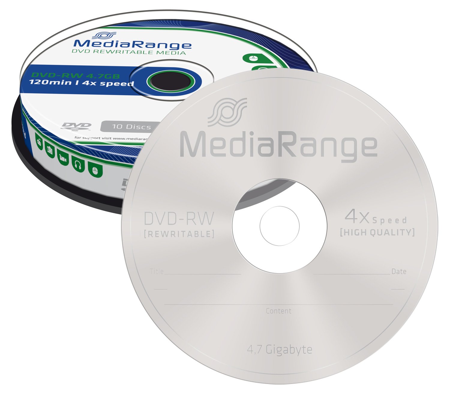 MediaRange 4260057125118 DVD-RW Pochette en Papier CD