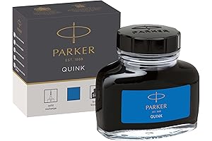 Parker Fountain Pen Ink Bottle, QUINK Washable Blue Ink, 57 ml
