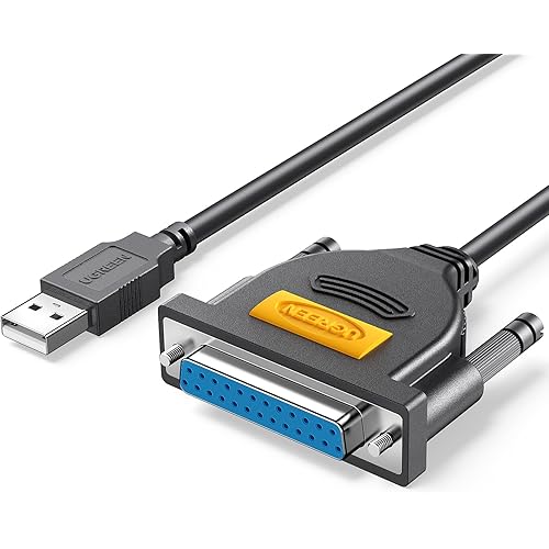 UGREEN 6ft USB to DB25 Parallel (25 Pin) Printer Cable Adapter 6FT Male to Female Connector DB25 IEEE 1284 Converter for Old Printer Support Windows 7/8/10/11/Mac/Linux
