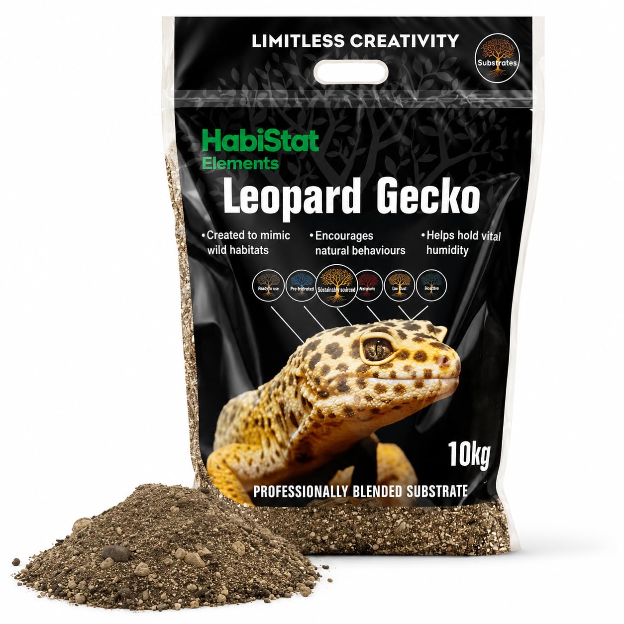 Habistat Leopard Gecko Substrate Ready to Use Natural Bedding 10L Mix
