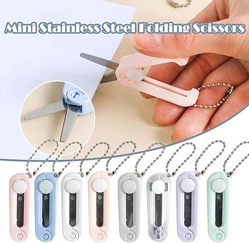 Miniatura 5 de Tijeras plegables blancas, tijeras plegables de costura, tijeras de viaje portátiles seguras, cortador plegable de bolsillo, mini tijera de costura,