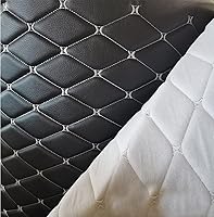 Vista 12 de Tela de vinilo de espuma acolchada de piel sintética con respaldo de esponja gruesa, cabecera de tapicería para automóvil, 39 x 60 pulgadas, Negro