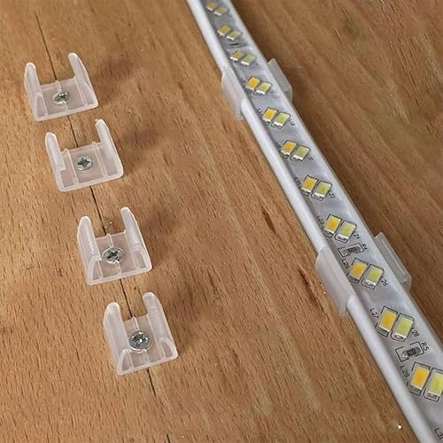 Miniatura 4 de 120 clips de fijación de cadena de luces LED, clips de montaje de neón con tornillos adecuados para tira de luz de 0.55 a 0.67 pulgadas de ancho