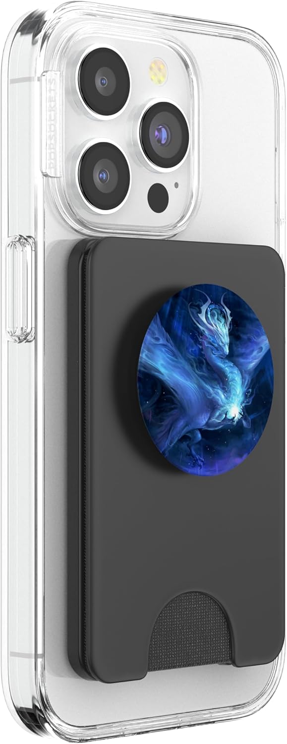 Blue Dragon Galaxy Stars Mythology Creature Fantasy PopSockets PopWallet for MagSafe