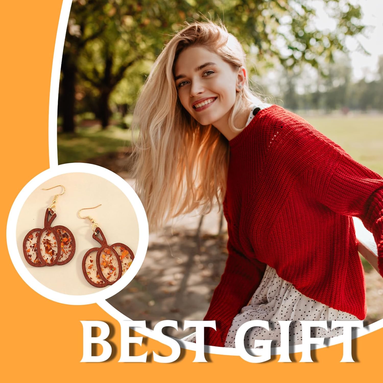 Thanksgiving Pumpkin Earrings Leopard Bow Dangle Earrings for Women Fall Drop Earring Trendy Dainty Earring Thanksgiving Jewelry Accessories for Party Holiday Outfits Trendy Jewelry Gifts - Image 3