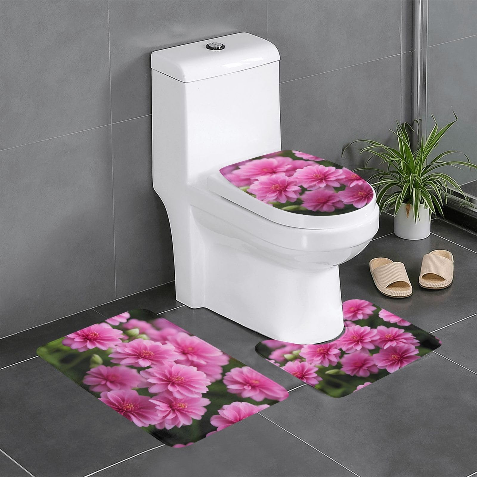 Tapis de salle de bain antidérapants roses à fleurs pour sécuriser vos sols humides