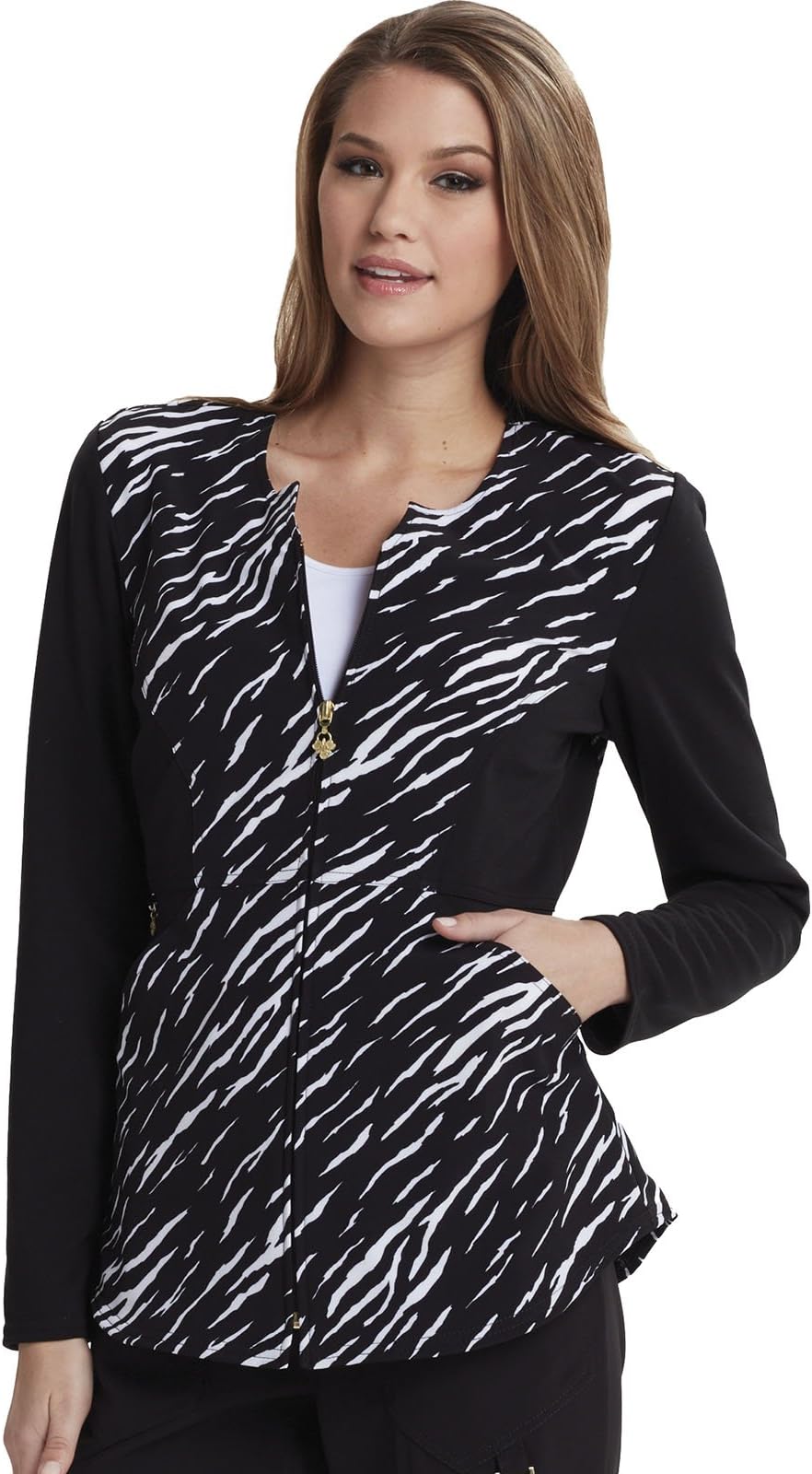 Angelina Zip Front Jacket_Stay A Wild Black_XL,CA302X3