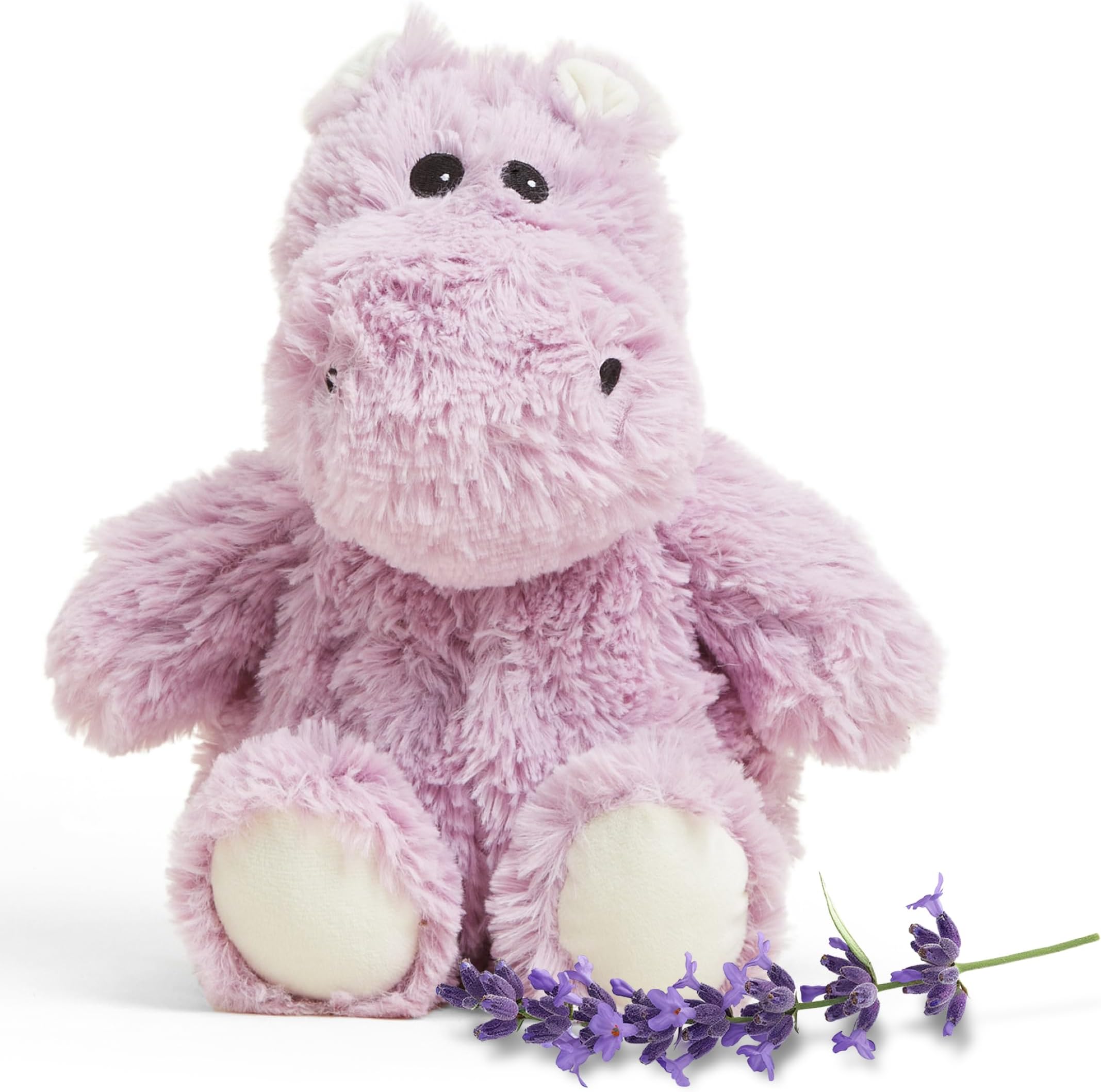 Junior Microwavable & Weighted Stuffed Animals, Hippo - Heated Stuffed Animal Plushie for Warmth & Comfort - Cute Soft Plush Toys for Adults & Children (Boys, Girls, Babies & Toddlers)