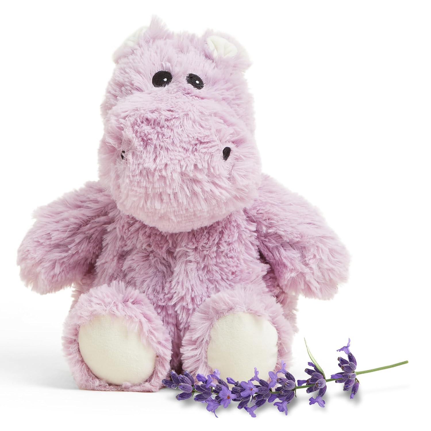 warmies Junior Microwavable & Weighted Stuffed Animals, Hippo - Heated Stuffed Animal Plushie for Warmth & Comfort - Cute Soft Plush Toys for Adults & Children (Boys, Girls, Babies & Toddlers)