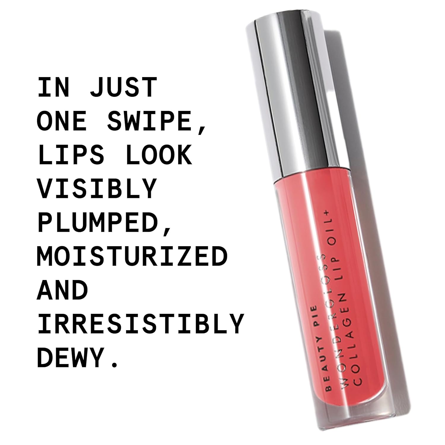 Beauty Pie Wondergloss Collagen Lip Oil + Spicy Pink 0.13 fl oz – Hydrating, Plumping, Non‑Sticky Lip Oil Gloss Hybrid with Collagen AC Micro‑Vectors & Cherry Hibiscus Oils