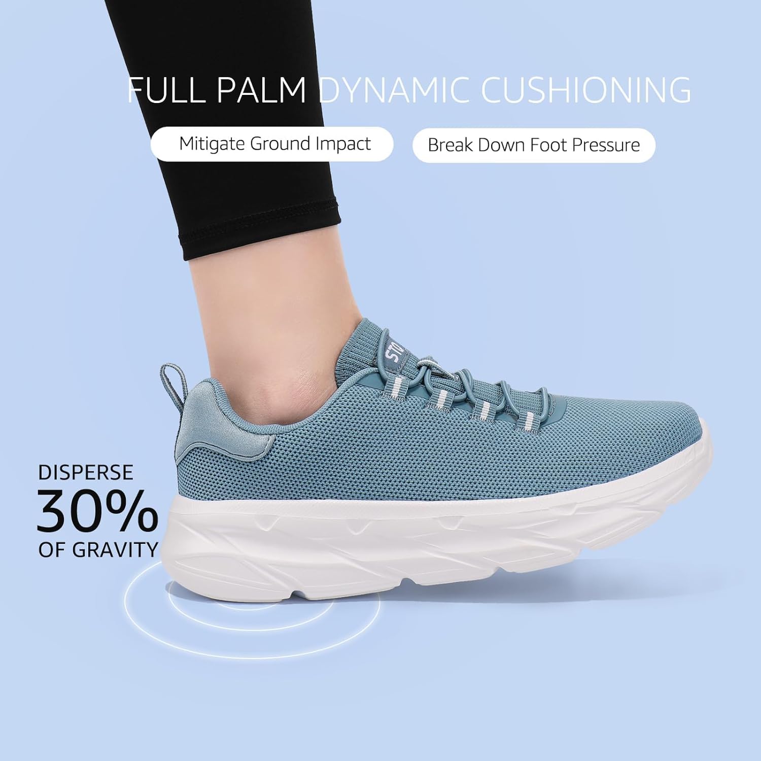 STQ Slip on Sneakers Women Orthopedic Walking Shoes for Plantar Fasciitis Relief Cushioned Sole Arch Support Breathable Non Slip Tennis Athletic Gym Workout Comfort Memory Foam Fashion Sneaker - Image 4